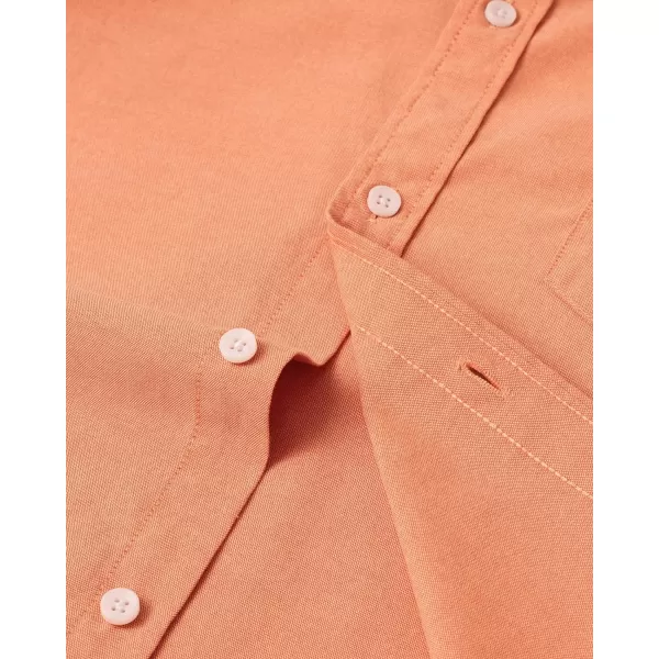 Alimens &amp; Gentle Men's Short Sleeve Oxford Shirt Regular Fit Button Down Collar Shirts with Pocket