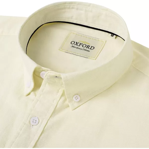 Alimens &amp; Gentle Men's Short Sleeve Oxford Shirt Regular Fit Button Down Collar Shirts with Pocket