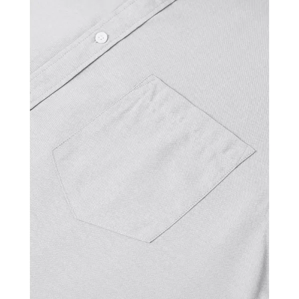 Alimens &amp; Gentle Men's Short Sleeve Oxford Shirt Regular Fit Button Down Collar Shirts with Pocket