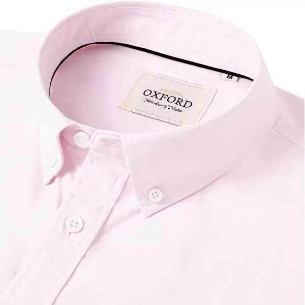 Alimens &amp; Gentle Men's Short Sleeve Oxford Shirt Regular Fit Button Down Collar Shirts with Pocket