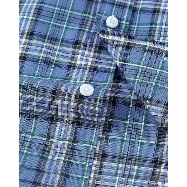 Alimens &amp; Gentle Men's Short Sleeve Oxford Shirt Regular Fit Button Down Collar Shirts with Pocket
