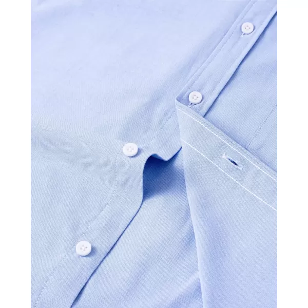 Alimens &amp; Gentle Men's Short Sleeve Oxford Shirt Regular Fit Button Down Collar Shirts with Pocket