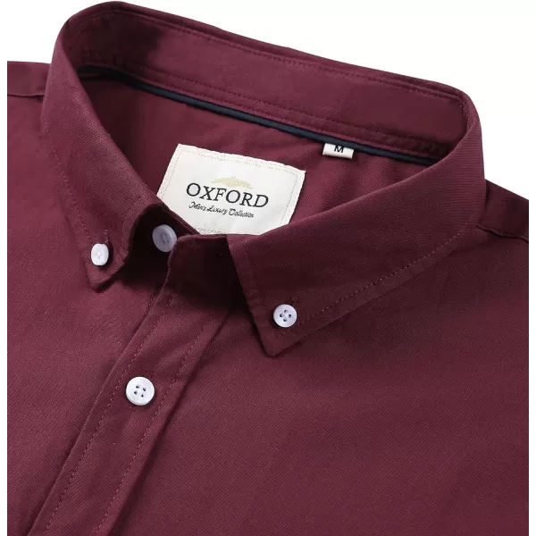 Alimens &amp; Gentle Men's Short Sleeve Oxford Shirt Regular Fit Button Down Collar Shirts with Pocket