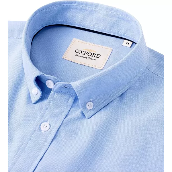 Alimens &amp; Gentle Men's Short Sleeve Oxford Shirt Regular Fit Button Down Collar Shirts with Pocket