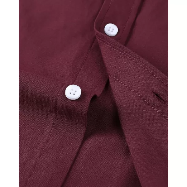Alimens &amp; Gentle Men's Short Sleeve Oxford Shirt Regular Fit Button Down Collar Shirts with Pocket