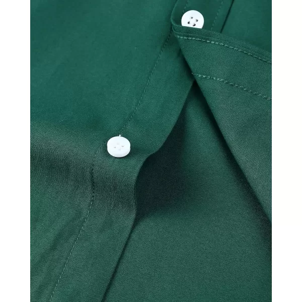 Alimens &amp; Gentle Men's Short Sleeve Oxford Shirt Regular Fit Button Down Collar Shirts with Pocket