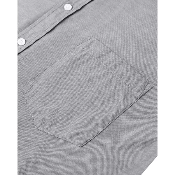 Alimens &amp; Gentle Men's Short Sleeve Oxford Shirt Regular Fit Button Down Collar Shirts with Pocket
