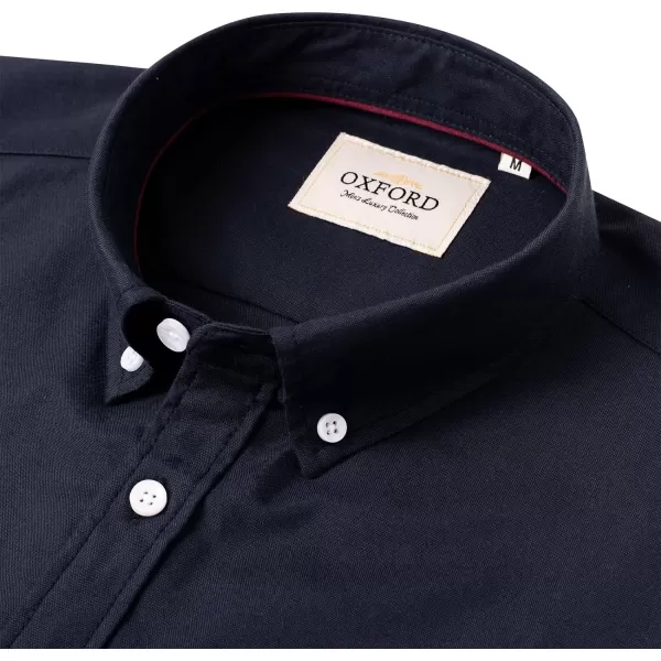 Alimens &amp; Gentle Men's Short Sleeve Oxford Shirt Regular Fit Button Down Collar Shirts with Pocket