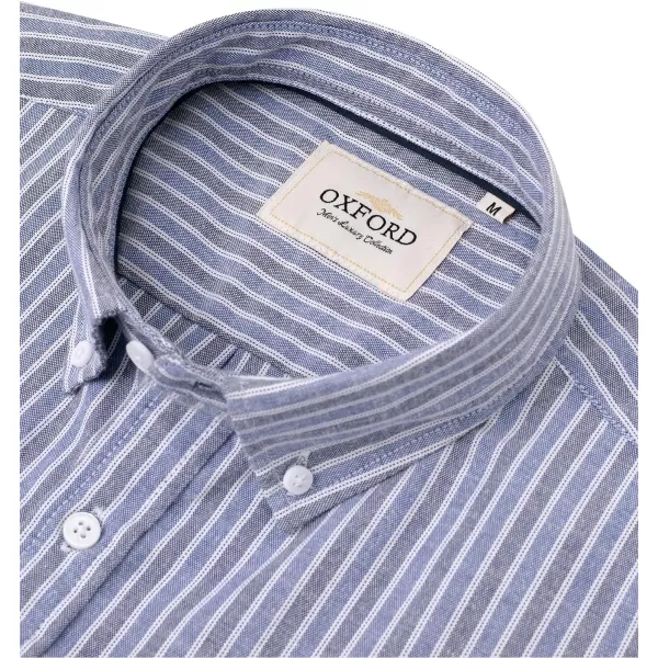 Alimens &amp; Gentle Men's Short Sleeve Oxford Shirt Regular Fit Button Down Collar Shirts with Pocket