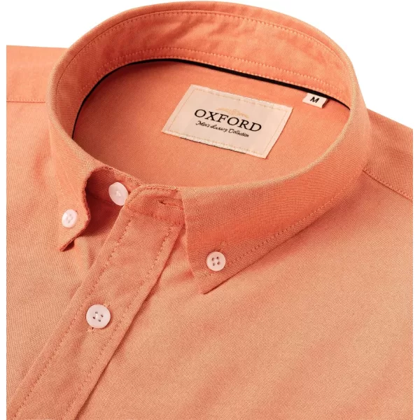 Alimens &amp; Gentle Men's Short Sleeve Oxford Shirt Regular Fit Button Down Collar Shirts with Pocket