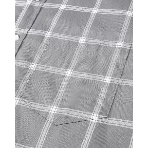 Alimens &amp; Gentle Men's Short Sleeve Oxford Shirt Regular Fit Button Down Collar Shirts with Pocket
