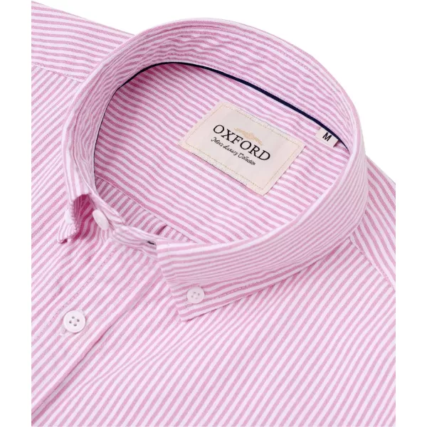 Alimens &amp; Gentle Men's Short Sleeve Oxford Shirt Regular Fit Button Down Collar Shirts with Pocket