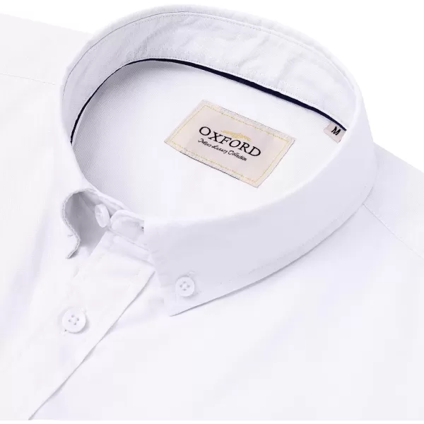 Alimens &amp; Gentle Men's Short Sleeve Oxford Shirt Regular Fit Button Down Collar Shirts with Pocket