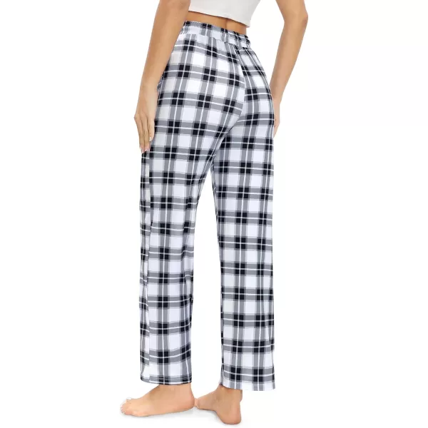 Alimens &amp; Gentle Womens Pajama Pants Plaid Stretch Comfy Lounge Pants Drawstring Sleep Bottoms with Pockets