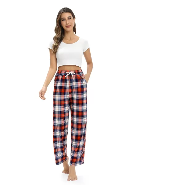 Alimens &amp; Gentle Womens Pajama Pants Plaid Stretch Comfy Lounge Pants Drawstring Sleep Bottoms with Pockets