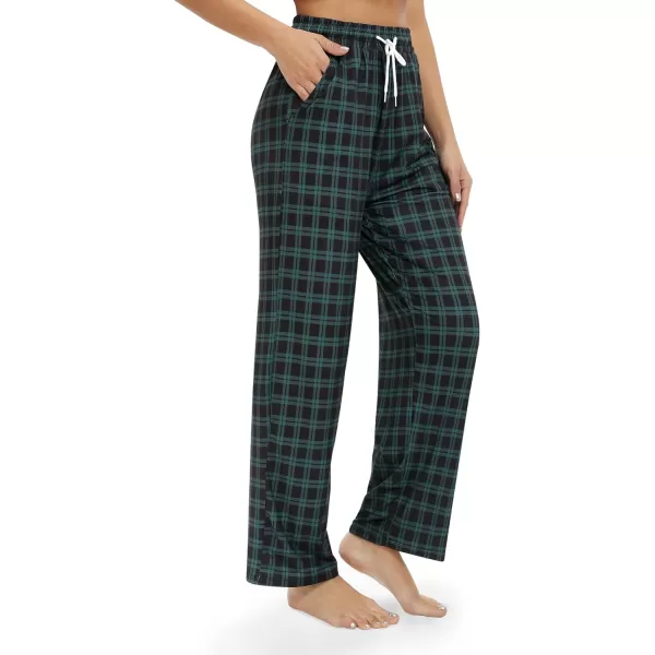 Alimens &amp; Gentle Womens Pajama Pants Plaid Stretch Comfy Lounge Pants Drawstring Sleep Bottoms with Pockets