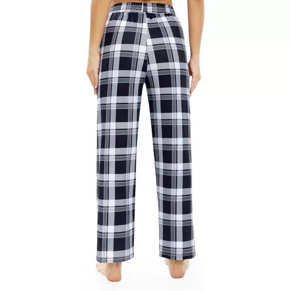 Alimens &amp; Gentle Womens Pajama Pants Plaid Stretch Comfy Lounge Pants Drawstring Sleep Bottoms with Pockets