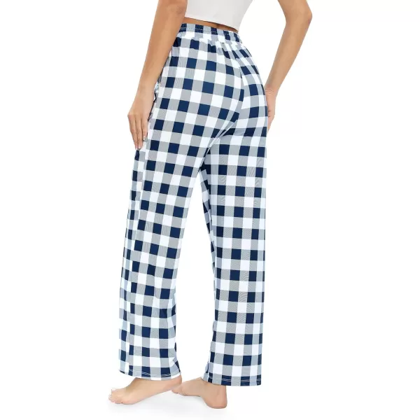 Alimens &amp; Gentle Womens Pajama Pants Plaid Stretch Comfy Lounge Pants Drawstring Sleep Bottoms with Pockets