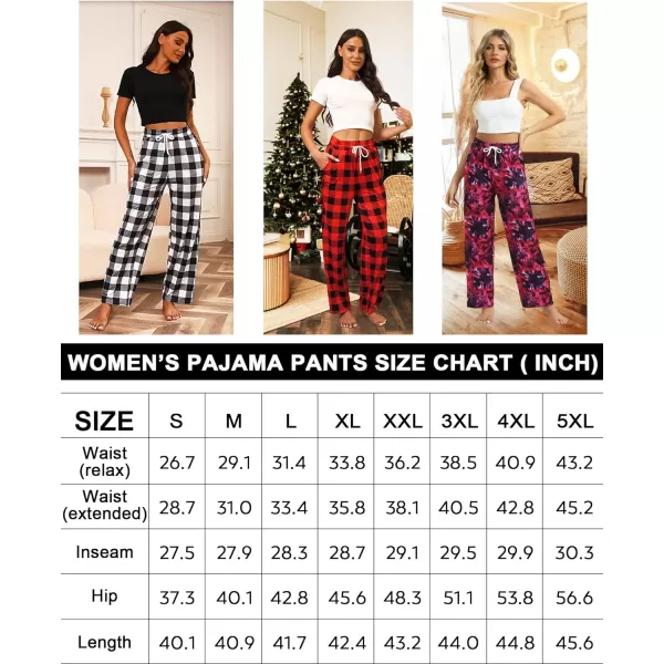 Alimens &amp; Gentle Womens Pajama Pants Plaid Stretch Comfy Lounge Pants Drawstring Sleep Bottoms with Pockets