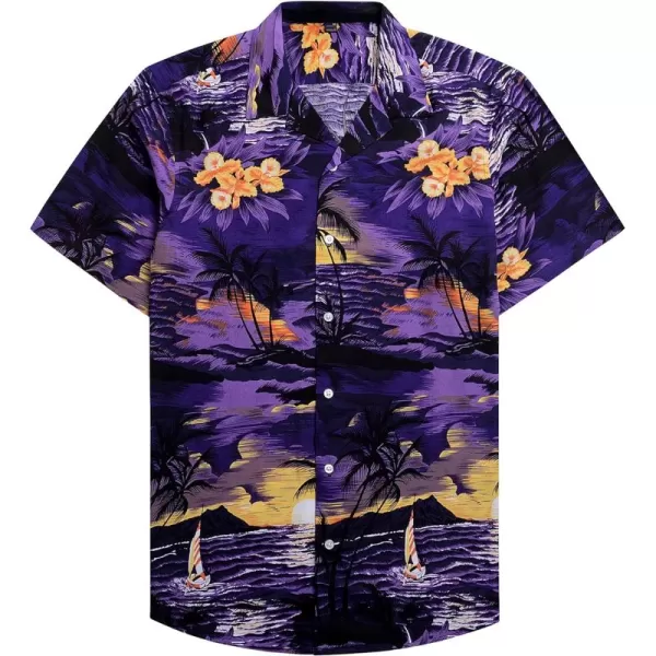 Alimens &amp; Gentle Cotton Regular Fit Short Sleeve Casual Hawaiian Shirt for Men
