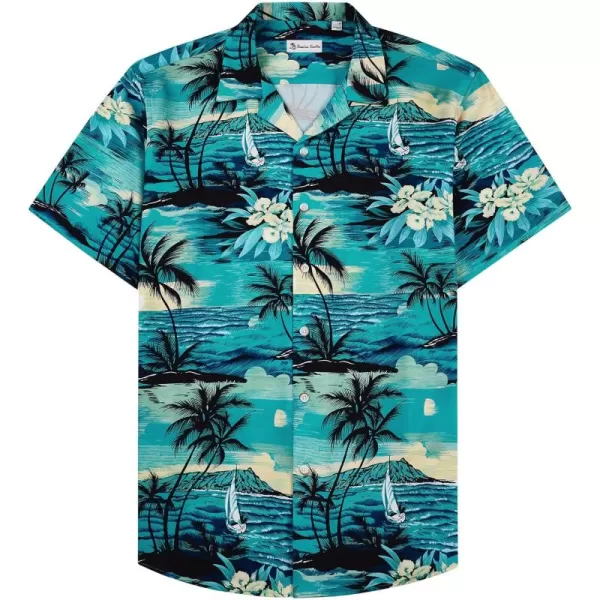 Alimens &amp; Gentle Cotton Regular Fit Short Sleeve Casual Hawaiian Shirt for Men