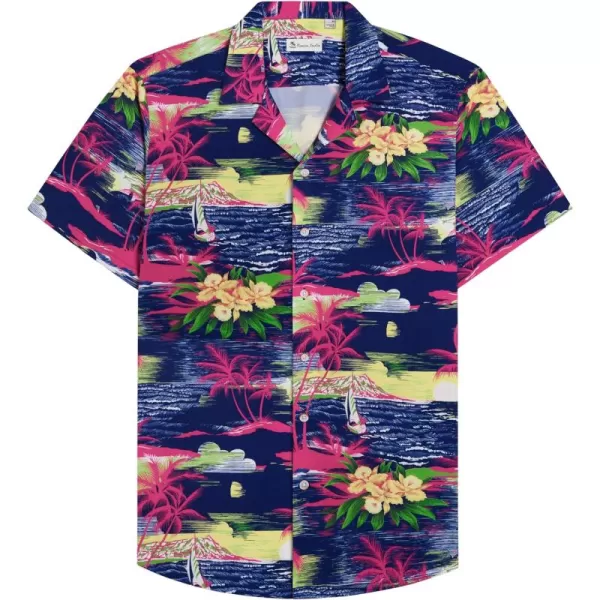 Alimens &amp; Gentle Cotton Regular Fit Short Sleeve Casual Hawaiian Shirt for Men