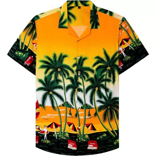 Alimens &amp; Gentle Cotton Regular Fit Short Sleeve Casual Hawaiian Shirt for Men