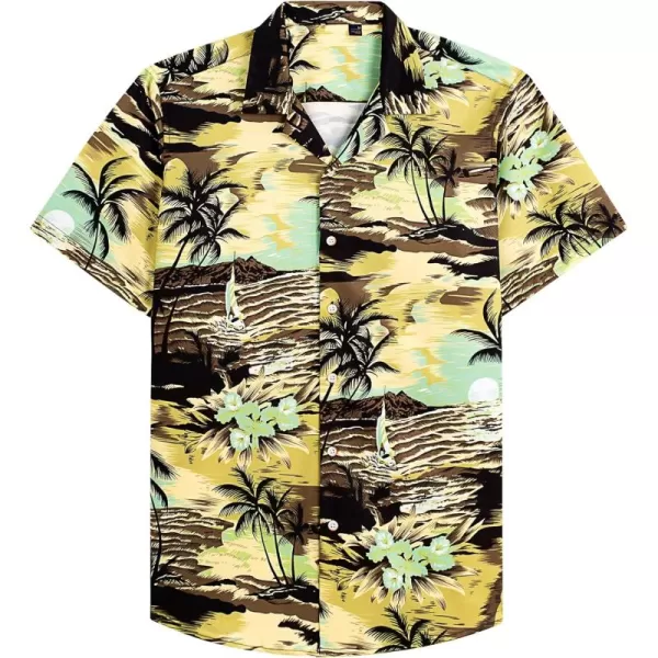 Alimens &amp; Gentle Cotton Regular Fit Short Sleeve Casual Hawaiian Shirt for Men