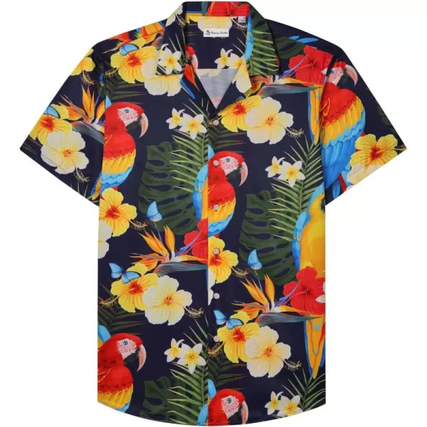 Alimens &amp; Gentle Cotton Regular Fit Short Sleeve Casual Hawaiian Shirt for Men