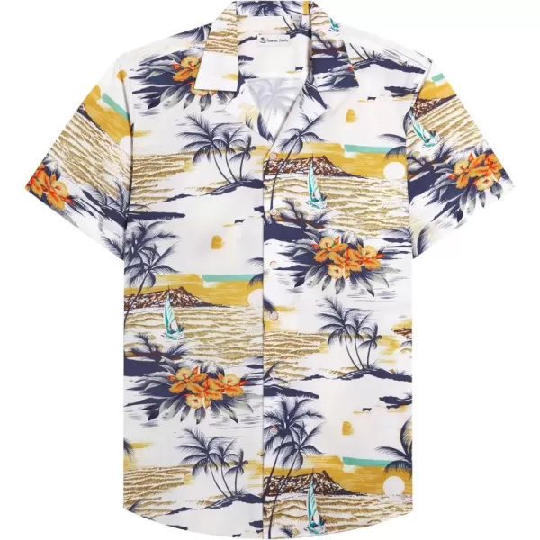 Alimens &amp; Gentle Cotton Regular Fit Short Sleeve Casual Hawaiian Shirt for Men