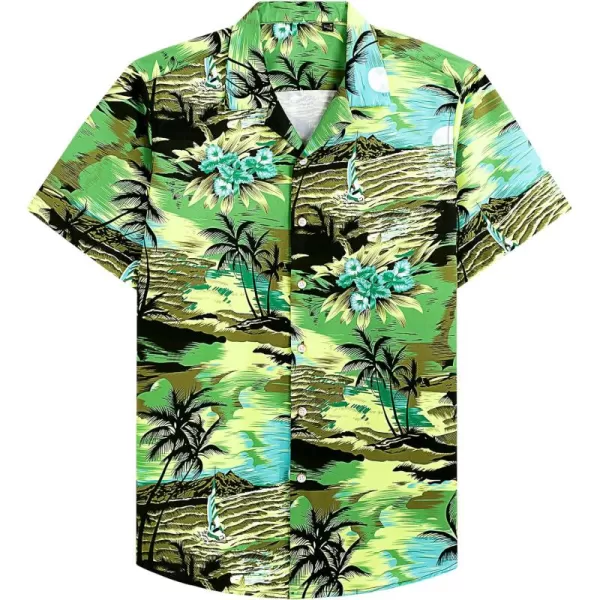 Alimens &amp; Gentle Cotton Regular Fit Short Sleeve Casual Hawaiian Shirt for Men