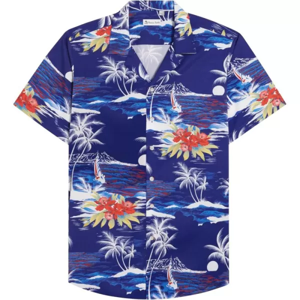 Alimens &amp; Gentle Cotton Regular Fit Short Sleeve Casual Hawaiian Shirt for Men