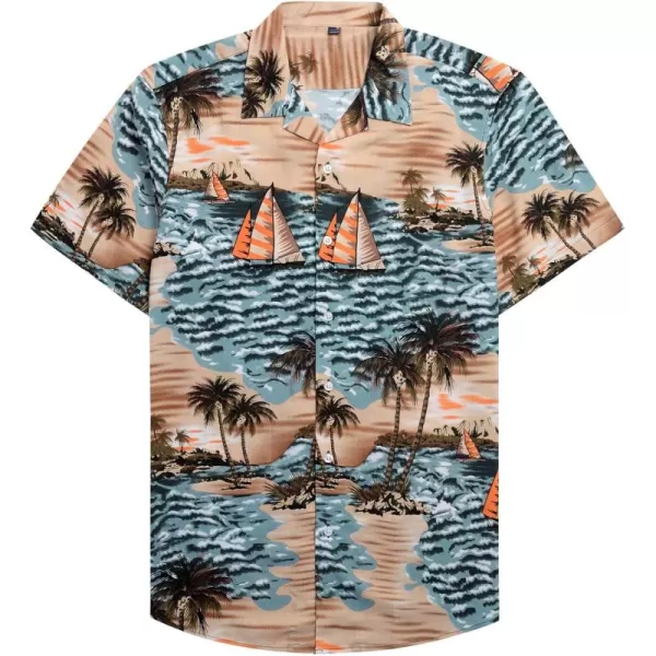 Alimens &amp; Gentle Cotton Regular Fit Short Sleeve Casual Hawaiian Shirt for Men