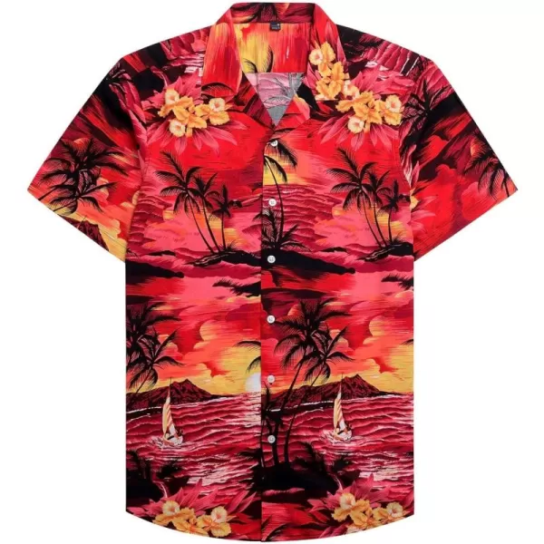 Alimens &amp; Gentle Cotton Regular Fit Short Sleeve Casual Hawaiian Shirt for Men
