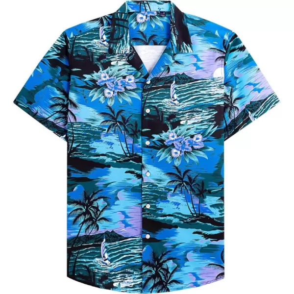 Alimens &amp; Gentle Cotton Regular Fit Short Sleeve Casual Hawaiian Shirt for Men