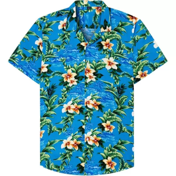 Alimens &amp; Gentle Cotton Regular Fit Short Sleeve Casual Hawaiian Shirt for Men