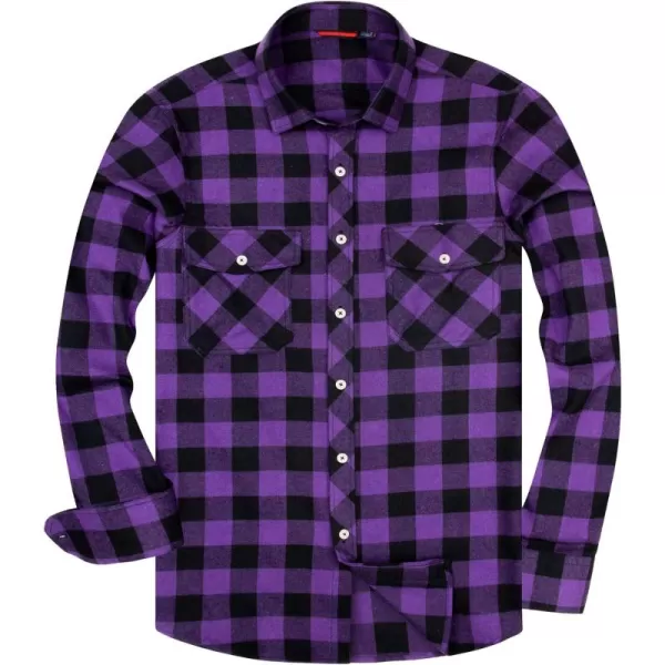Alimens &amp; Gentle Men's Button Down Regular Fit Long Sleeve Plaid Flannel Casual Shirts