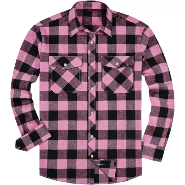 Alimens &amp; Gentle Men's Button Down Regular Fit Long Sleeve Plaid Flannel Casual Shirts