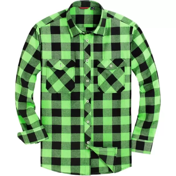Alimens &amp; Gentle Men's Button Down Regular Fit Long Sleeve Plaid Flannel Casual Shirts