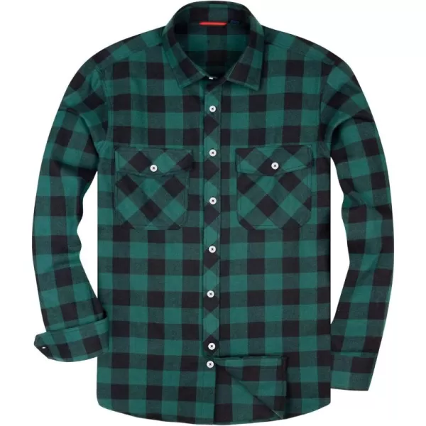 Alimens &amp; Gentle Men's Button Down Regular Fit Long Sleeve Plaid Flannel Casual Shirts