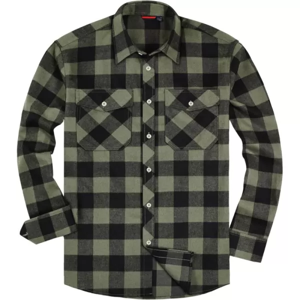 Alimens &amp; Gentle Men's Button Down Regular Fit Long Sleeve Plaid Flannel Casual Shirts