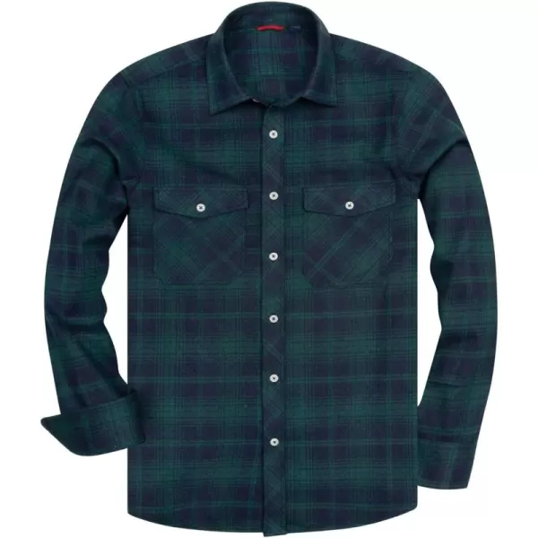 Alimens &amp; Gentle Men's Button Down Regular Fit Long Sleeve Plaid Flannel Casual Shirts