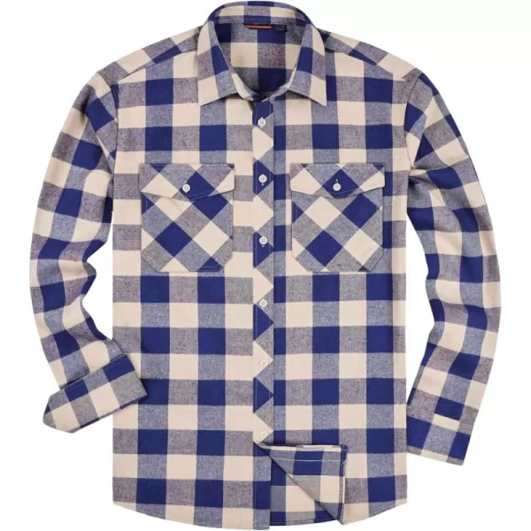 Alimens &amp; Gentle Men's Button Down Regular Fit Long Sleeve Plaid Flannel Casual Shirts