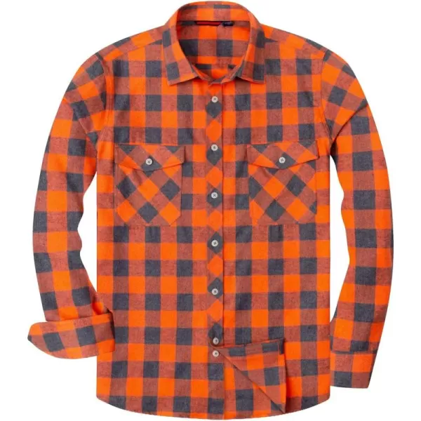 Alimens &amp; Gentle Men's Button Down Regular Fit Long Sleeve Plaid Flannel Casual Shirts