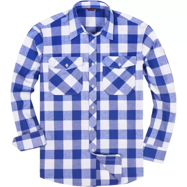 Alimens &amp; Gentle Men's Button Down Regular Fit Long Sleeve Plaid Flannel Casual Shirts