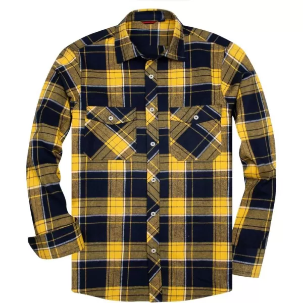 Alimens &amp; Gentle Men's Button Down Regular Fit Long Sleeve Plaid Flannel Casual Shirts