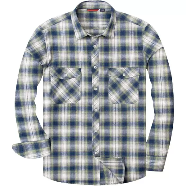 Alimens &amp; Gentle Men's Button Down Regular Fit Long Sleeve Plaid Flannel Casual Shirts