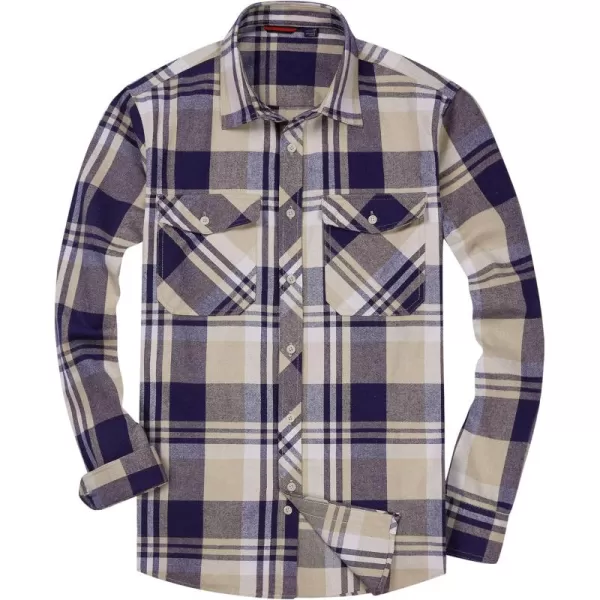 Alimens &amp; Gentle Men's Button Down Regular Fit Long Sleeve Plaid Flannel Casual Shirts