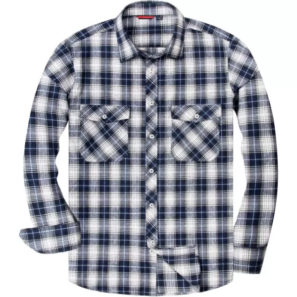 Alimens &amp; Gentle Men's Button Down Regular Fit Long Sleeve Plaid Flannel Casual Shirts