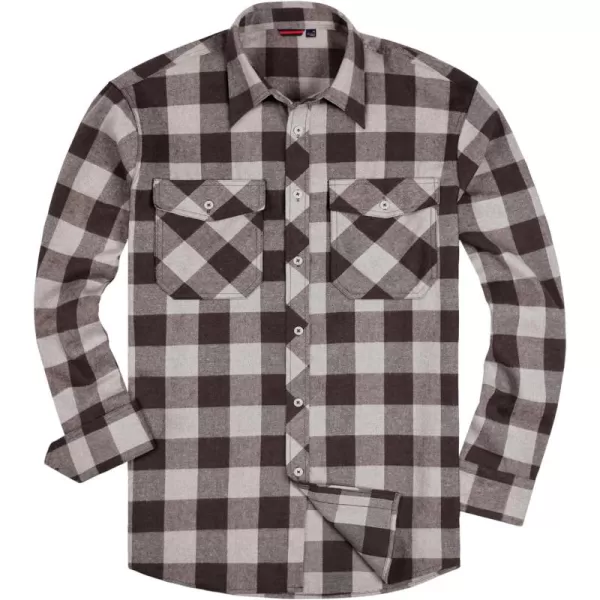 Alimens &amp; Gentle Men's Button Down Regular Fit Long Sleeve Plaid Flannel Casual Shirts